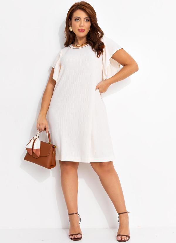 Quintess - Vestido Off White em Malha Anarruga 10
