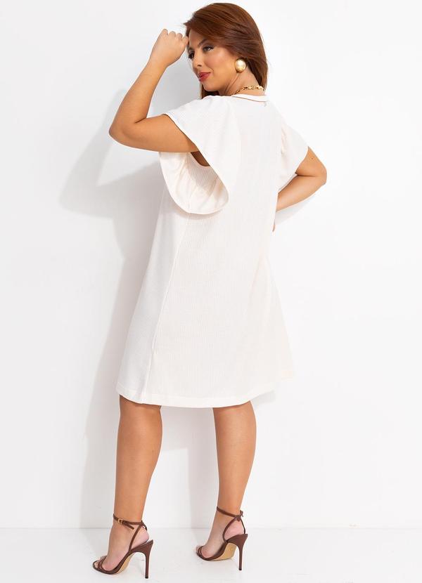 Quintess - Vestido Off White em Malha Anarruga 11