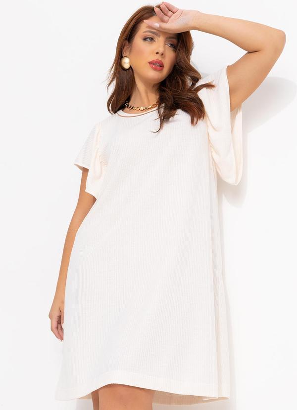Quintess - Vestido Off White em Malha Anarruga 7