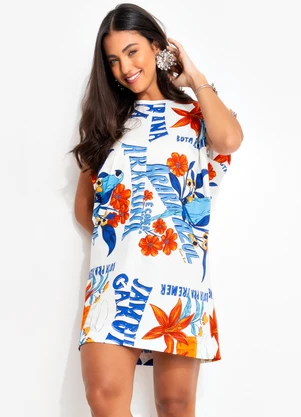 Farm - Vestido Ombreira Off White - FARM