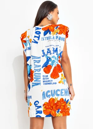 Farm - Vestido Ombreira Off White - FARM