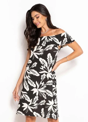 Queima Estoque - Vestido Ombro a Ombro Floral Dark - QUEIMA ESTOQUE