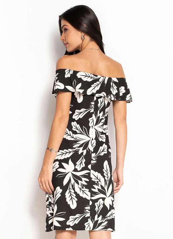 Queima Estoque - Vestido Ombro a Ombro Floral Dark 2