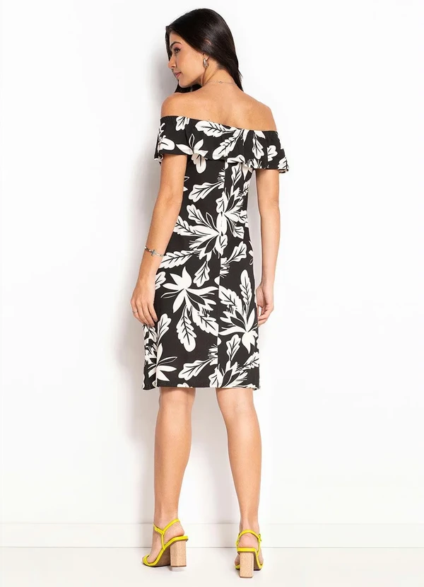Queima Estoque - Vestido Ombro a Ombro Floral Dark 4