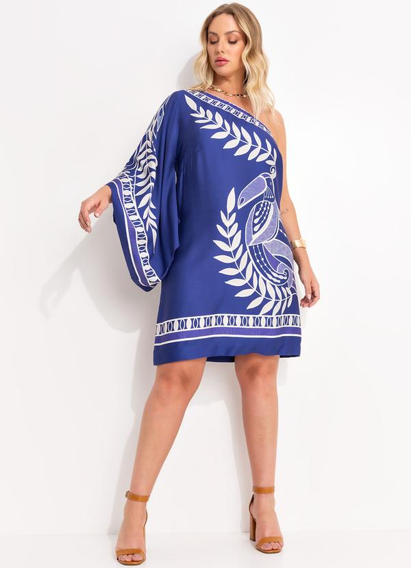 Farm - Vestido Ombro So Rendeira em Viscose Azul 3