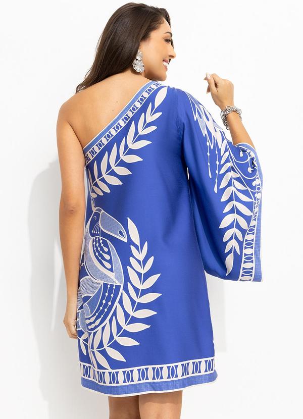 Farm - Vestido Ombro So Rendeira em Viscose Azul 12