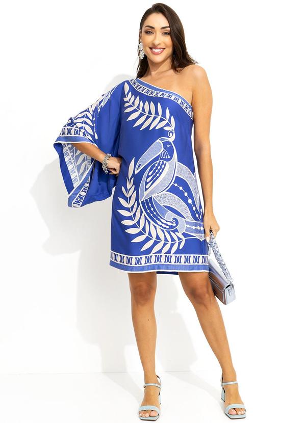 Farm - Vestido Ombro So Rendeira em Viscose Azul 11