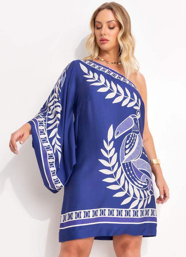 Farm - Vestido Ombro So Rendeira em Viscose Azul 6