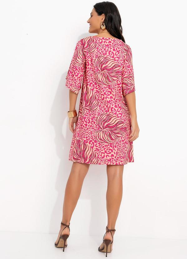 Quintess - Vestido Onça e Folhas em Malha Fria 2