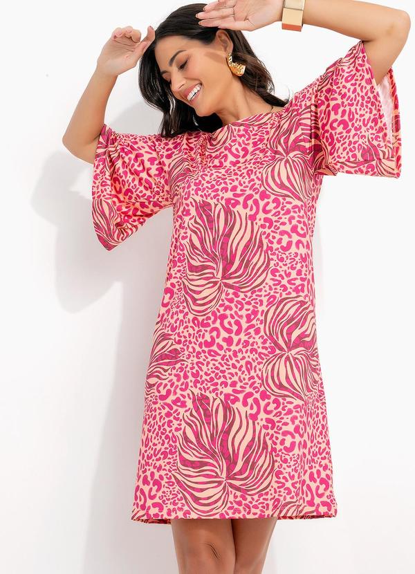 Quintess - Vestido Onça e Folhas em Malha Fria 3