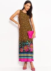 Vestido On�a Floral em Malha de Viscose