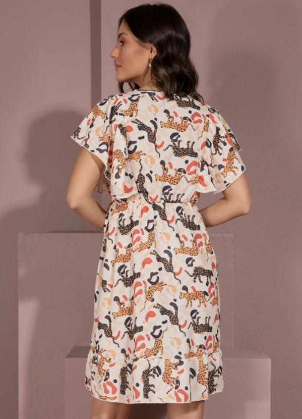 Quintess - Vestido Onças com Babados Aplicados 2