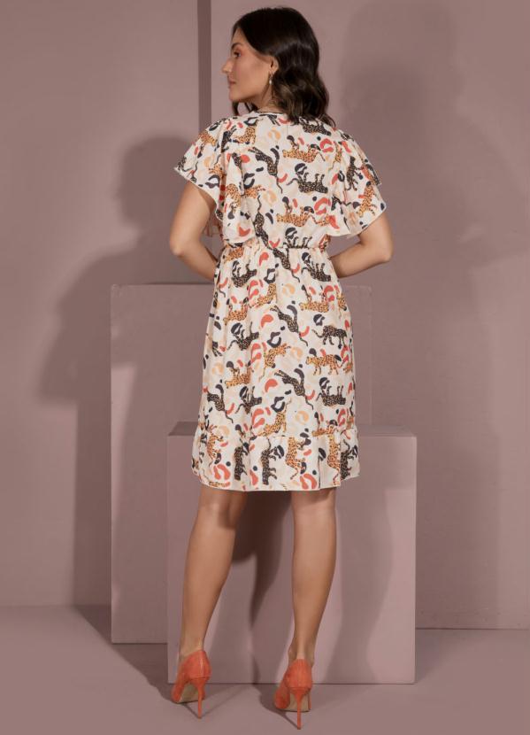 Quintess - Vestido Onças com Babados Aplicados 4