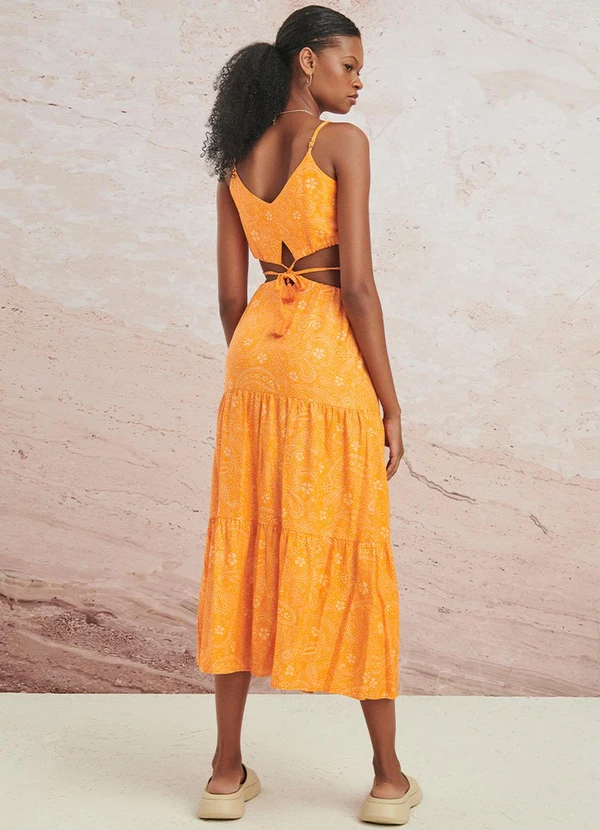 Authoria - Vestido Paisley Laranja Laranja 2