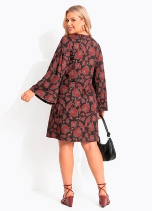 Quintess - Vestido Paisley Terroso em Malha Fria - QUINTESS