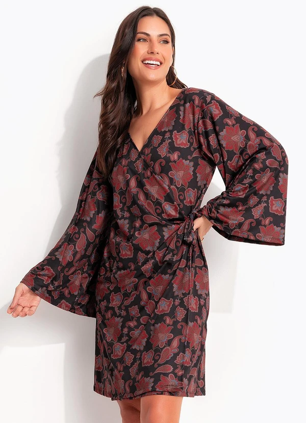 Quintess - Vestido Paisley Terroso em Malha Fria 7