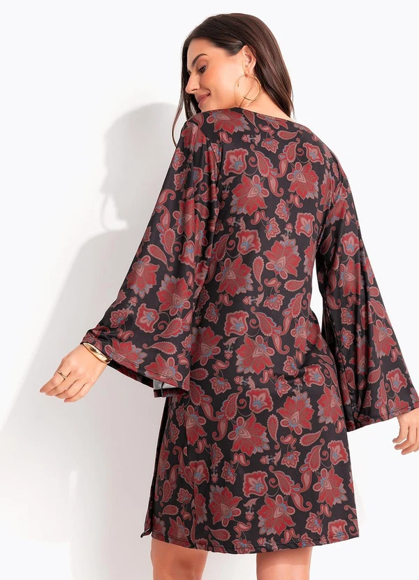 Quintess - Vestido Paisley Terroso em Malha Fria 8