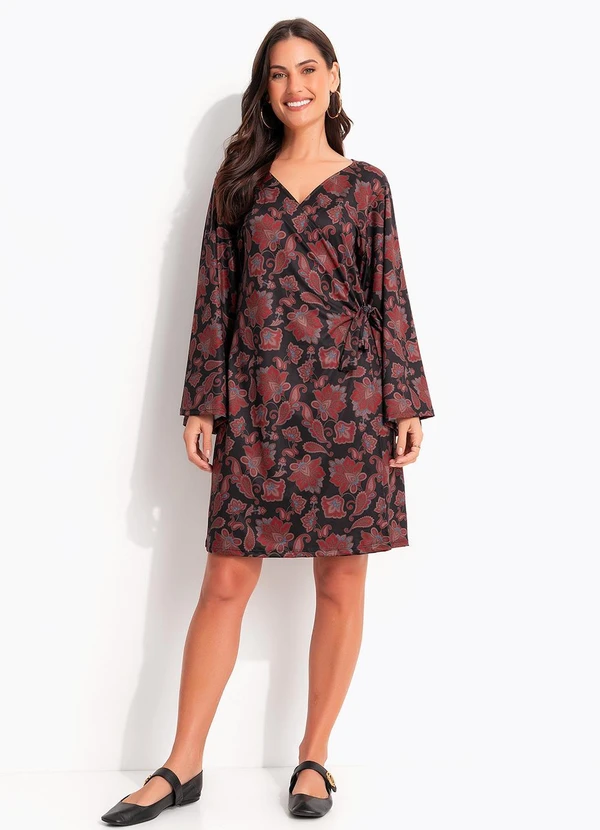 Quintess - Vestido Paisley Terroso em Malha Fria 9