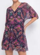 VESTIDO (PASLEY COLOR) COM DECOTE V