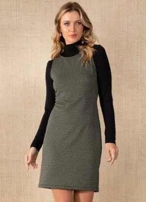 Quintess - Vestido Pied Poule Tubinho com Bolsos - QUINTESS