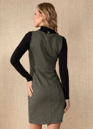Quintess - Vestido Pied Poule Tubinho com Bolsos - QUINTESS
