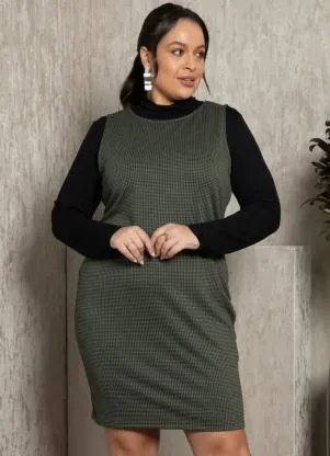 Quintess - Vestido Pied Poule Tubinho com Bolsos - QUINTESS