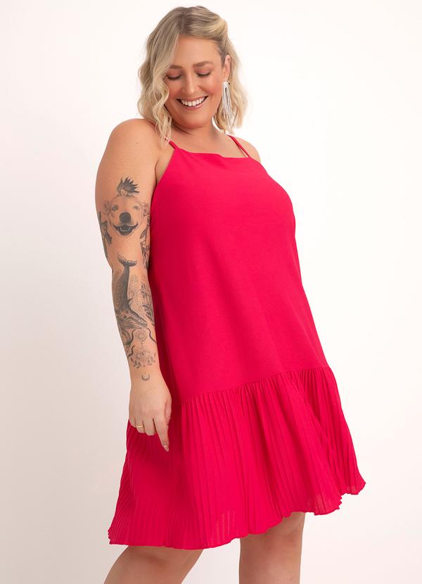 Quintess - Vestido Pink com Recorte Plissado 6