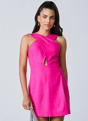 Authoria - Vestido Pink de Linho Rosa - AUTHORIA