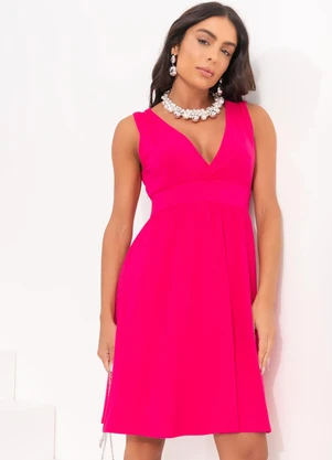 Quintess - Vestido Pink em Malha de Viscose com Elastano - QUINTESS