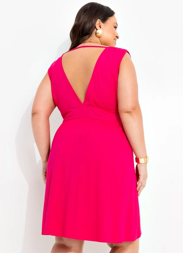 Quintess - Vestido Pink em Malha de Viscose com Elastano 5
