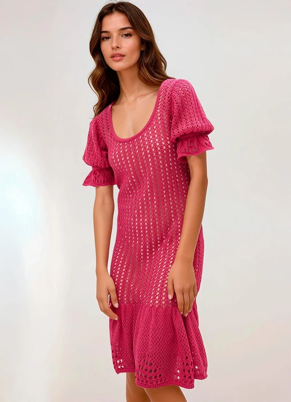 bonprix - Vestido Pink em Tricô