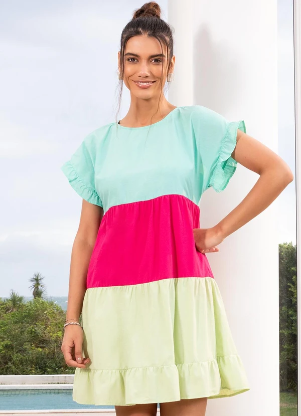 Quintess - Vestido Pink em Tricoline