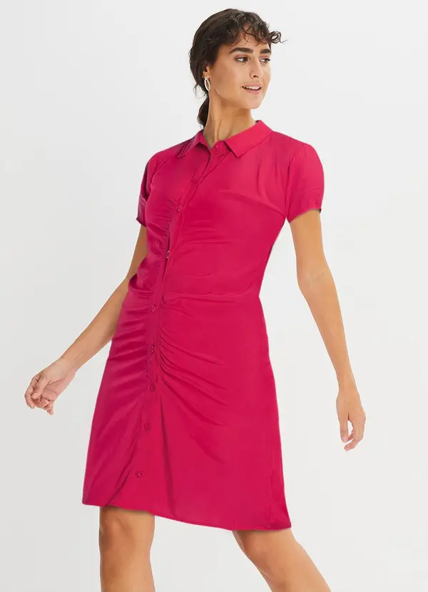 bonprix - Vestido Pink em Viscose Plana