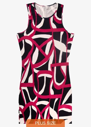 Vestido Plus Estampado Infinita Cor (Vermelho) - INFINITA COR