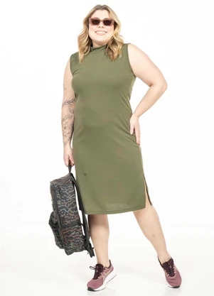 Cobertura - Vestido Plus Size com Gola Verde - COBERTURA