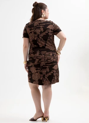 Cativa Plus Size - Vestido Plus Size em Viscose com Elastano Preto - CATIVA PLUS SIZE