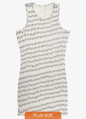 Vestido Plus Size Estampado Infinita Cor (Bege) - INFINITA COR