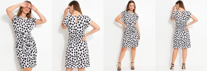 Vestido Po Abstrato em Malha Crepe