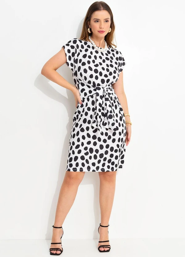 bonprix - Vestido Poá Abstrato em Malha Crepe 3