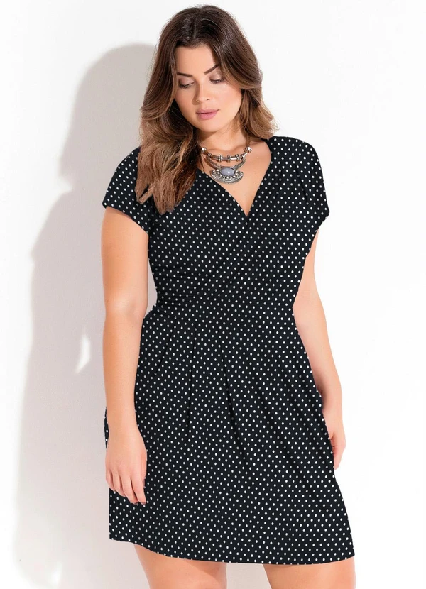 Quintess - Vestido Poá com Decote Transpassado 10