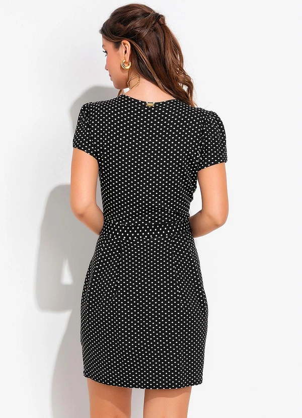 Quintess - Vestido Poá com Decote Transpassado 2