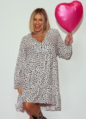 Vestido (Po) em Viscose Plana com Babados