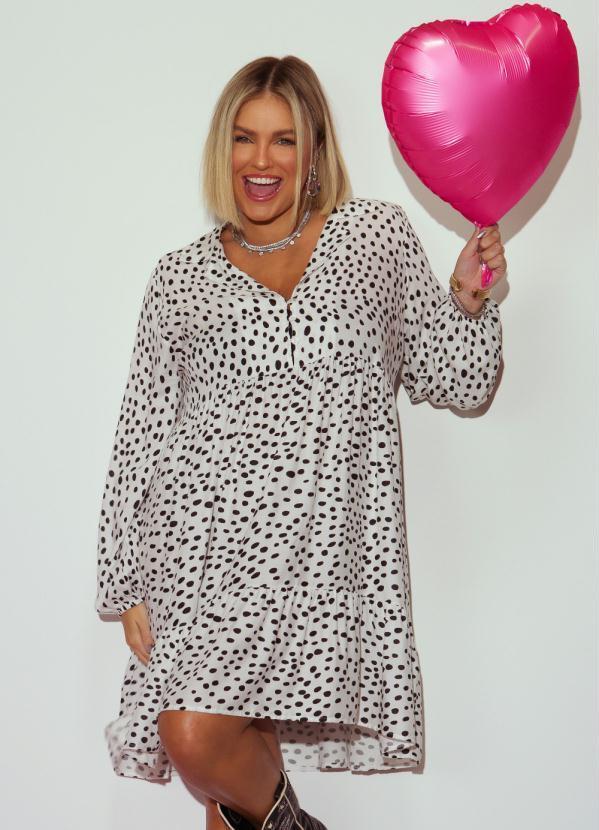 Vestido (Po) em Viscose Plana com Babados