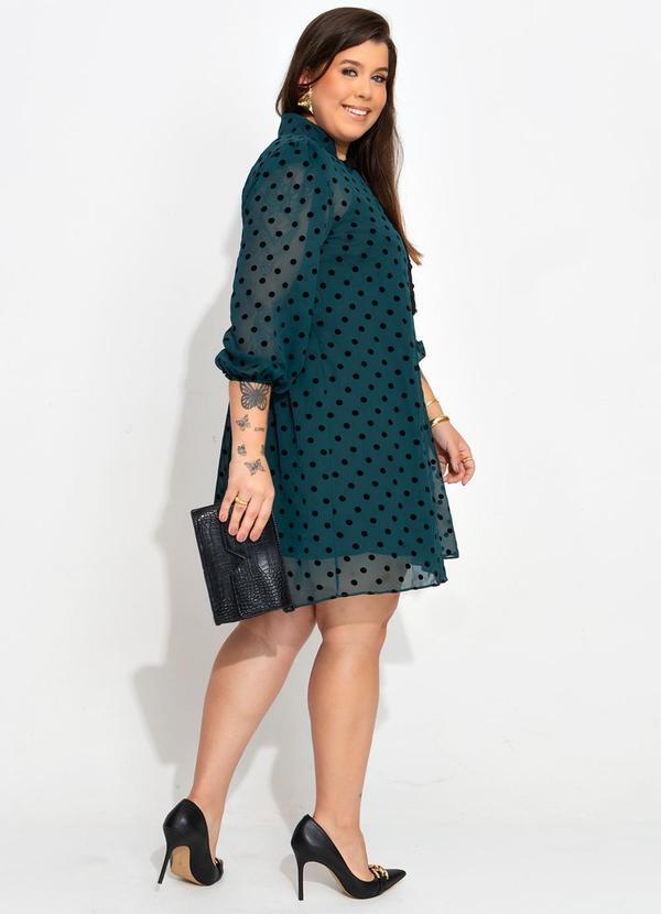 Quintess - Vestido Poá Flock em Chiffon 12