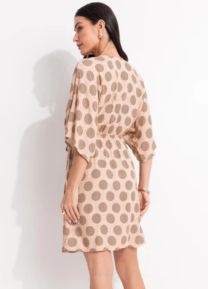 Quintess - Vestido Poá Geométrico em Viscose Plana - QUINTESS