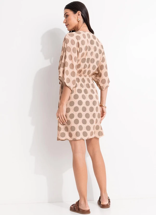 Quintess - Vestido Poá Geométrico em Viscose Plana 5
