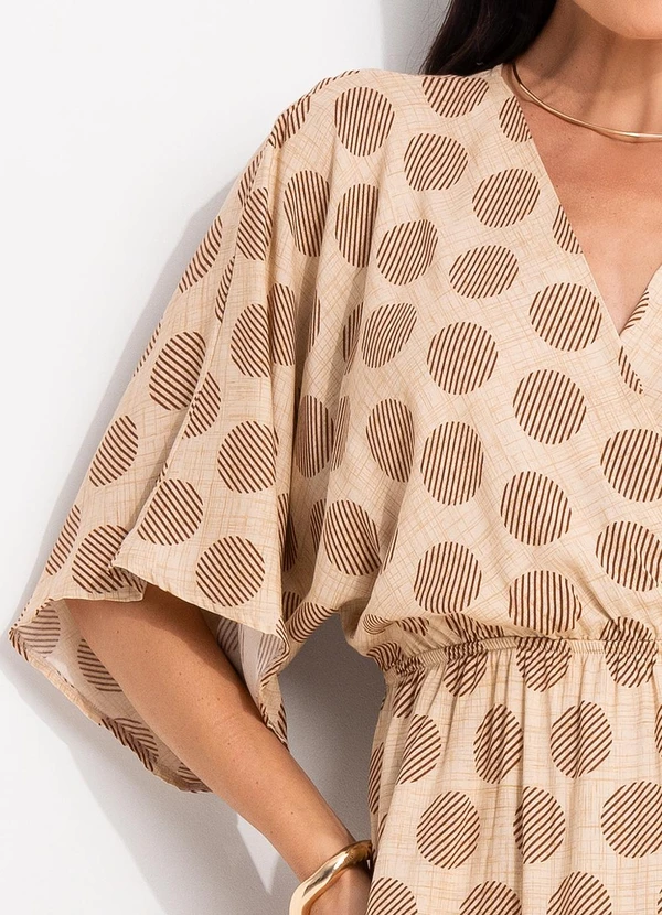 Quintess - Vestido Poá Geométrico em Viscose Plana 7