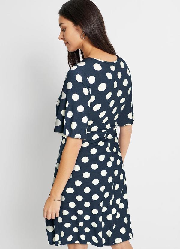 bonprix - Vestido Poá Marinho em Malha de Viscose 2