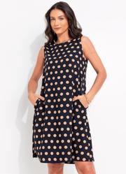 Vestido Po Marinho em Viscose Plana