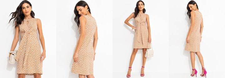 Vestido Po Pincelado em Malha de Viscose